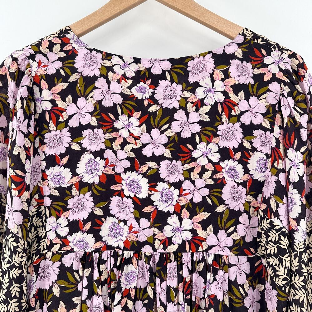 Johnny Was Jade Ameesha Multi Floral Peasant 3/4 Sleeve Blouse Size Small - Picture 5 of 10
